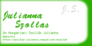 julianna szollas business card